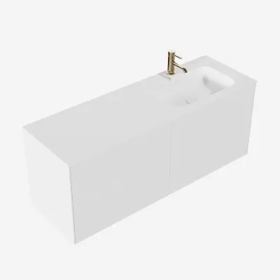 Pulcher Mood 140R Soft - Badezimmermöbel 140x46, Mathvid SolidTec®