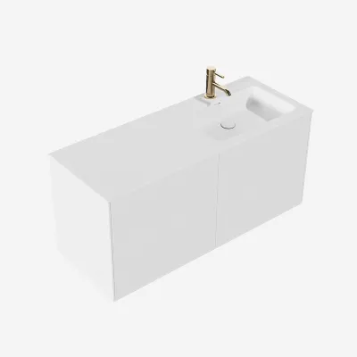Pulcher Mood 120R Soho - Badezimmermöbel 120x46 cm, Mathvid mit SolidTec®-Waschbecken