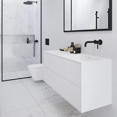 Pulcher Mood 120R Soho - Badezimmermöbel 120x46 cm, Mathvid mit SolidTec®-Waschbecken