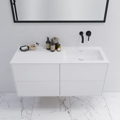 Pulcher Mood 120R Soho - Badezimmermöbel 120x46 cm, Mathvid mit SolidTec®-Waschbecken