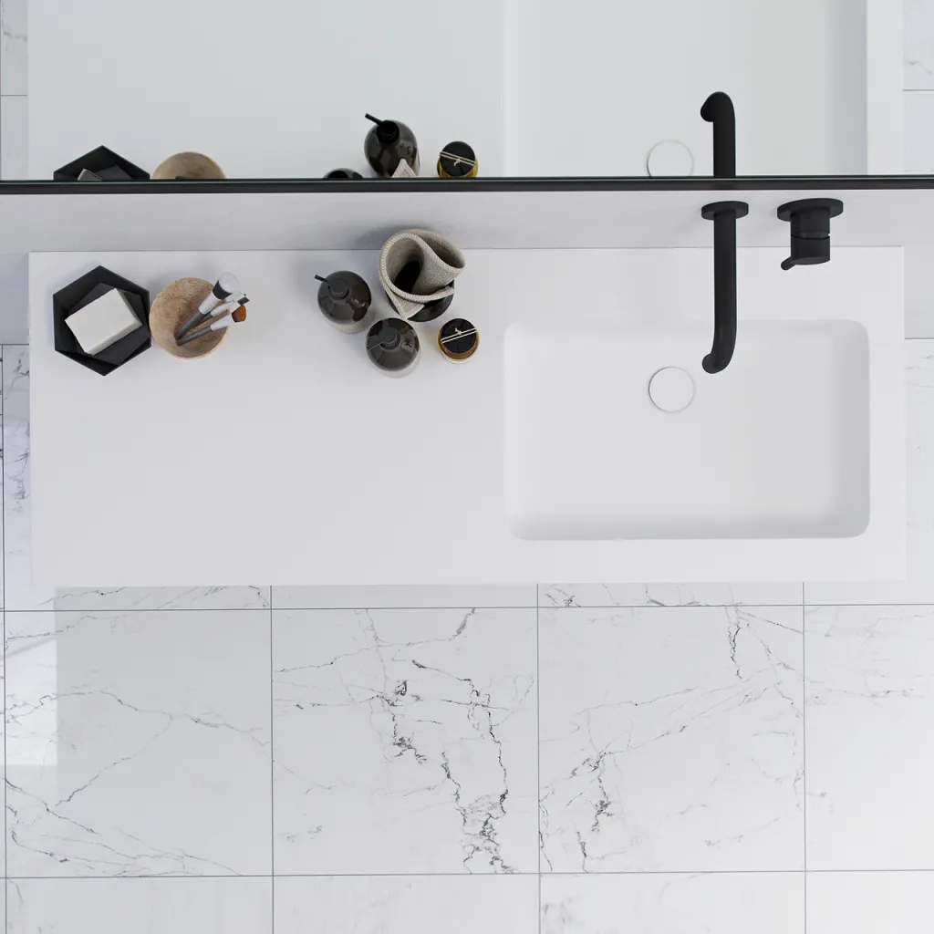 Pulcher Mood 120R Soho - Badezimmermöbel 120x46 cm, Mathvid mit SolidTec®-Waschbecken