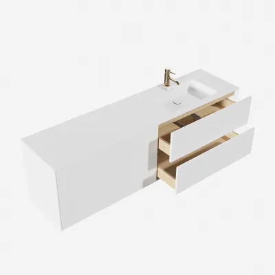 Pulcher Mood 180R Soho - Badezimmermöbel 180x46 cm, Mathvid mit SolidTec®-Waschbecken