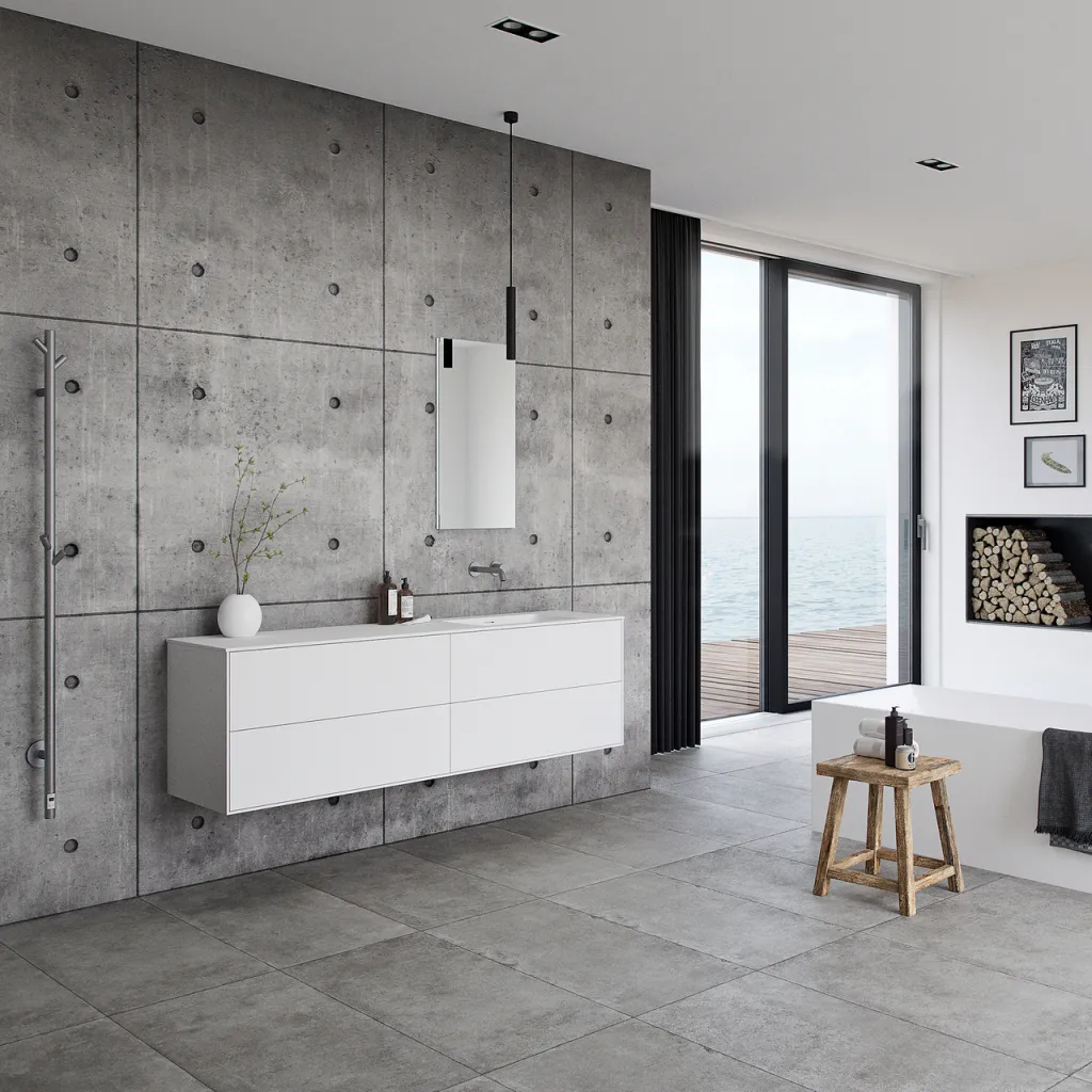 Pulcher Mood 180R Soho - Badezimmermöbel 180x46 cm, Mathvid mit SolidTec®-Waschbecken