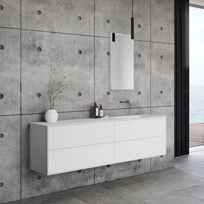 Pulcher Mood 180R Soho - Badezimmermöbel 180x46 cm, Mathvid mit SolidTec®-Waschbecken
