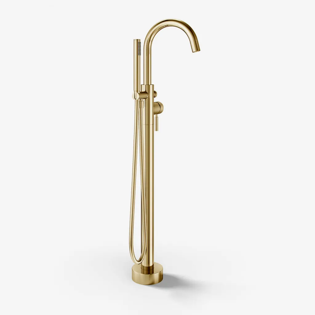 Semplice SBS600 - Freistehende Wannenarmatur, Messing poliert, natur