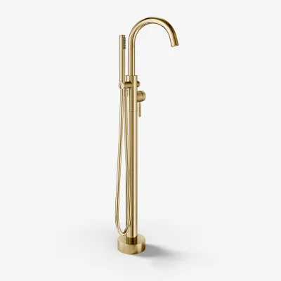 Semplice SBS600 - Freistehende Wannenarmatur, Messing poliert, natur