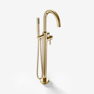 Semplice SBS600 - Freistehende Wannenarmatur, Messing poliert, natur