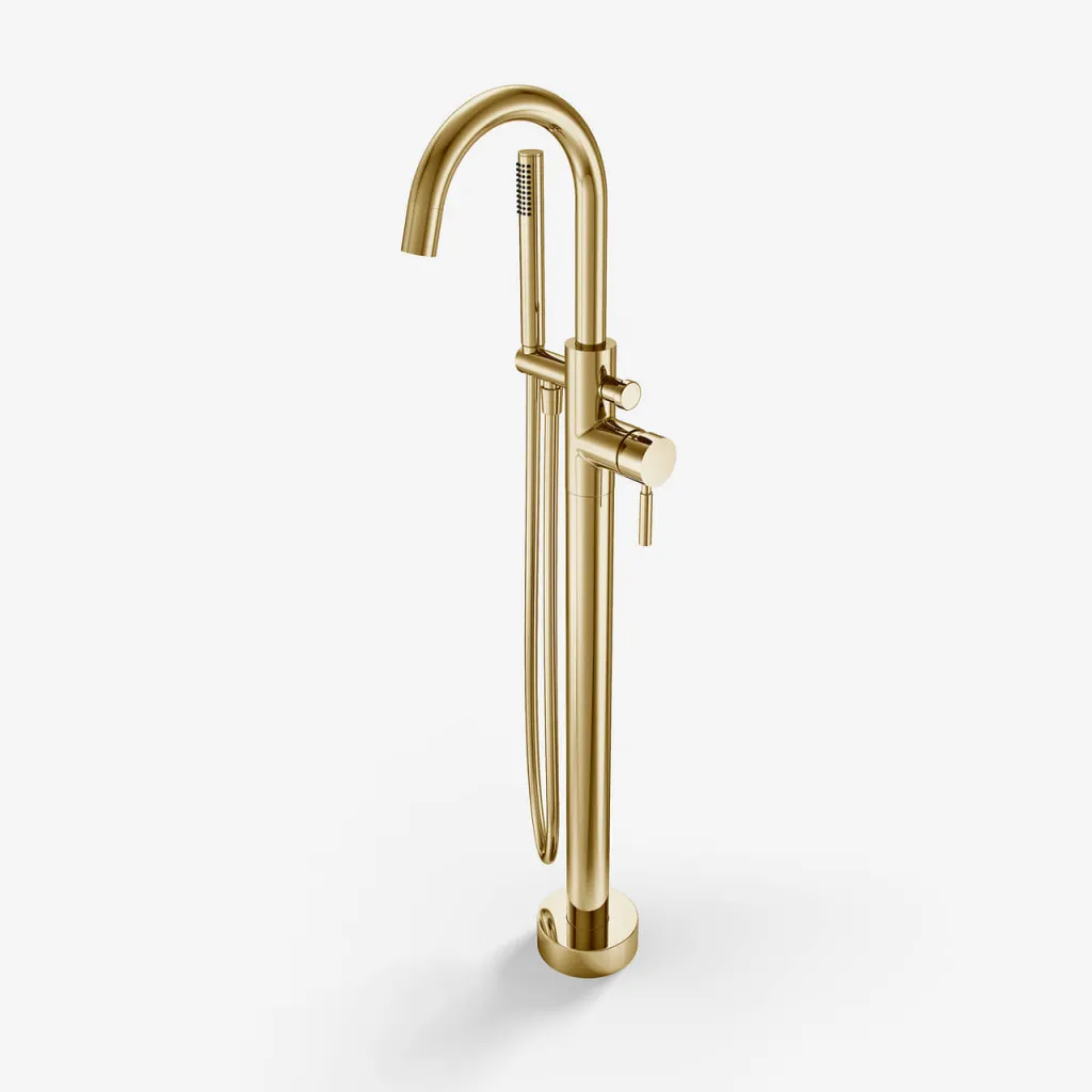 Semplice SBS600 - Freistehende Wannenarmatur, Messing poliert, natur