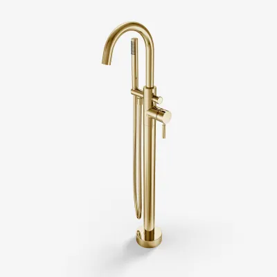 Semplice SBS600 - Freistehende Wannenarmatur, Messing poliert, natur