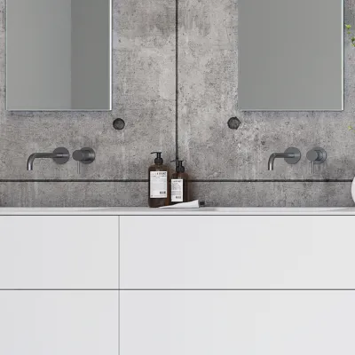 Semplice SHV502 - Einhebel-Waschtischmischer, 22 cm Auslauf, PVD Brushed Steel