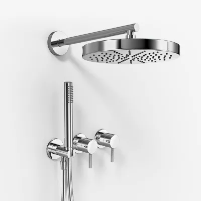 Semplice SBR801 S01 - Brauseset, Ø24 cm, Wand, Chrom