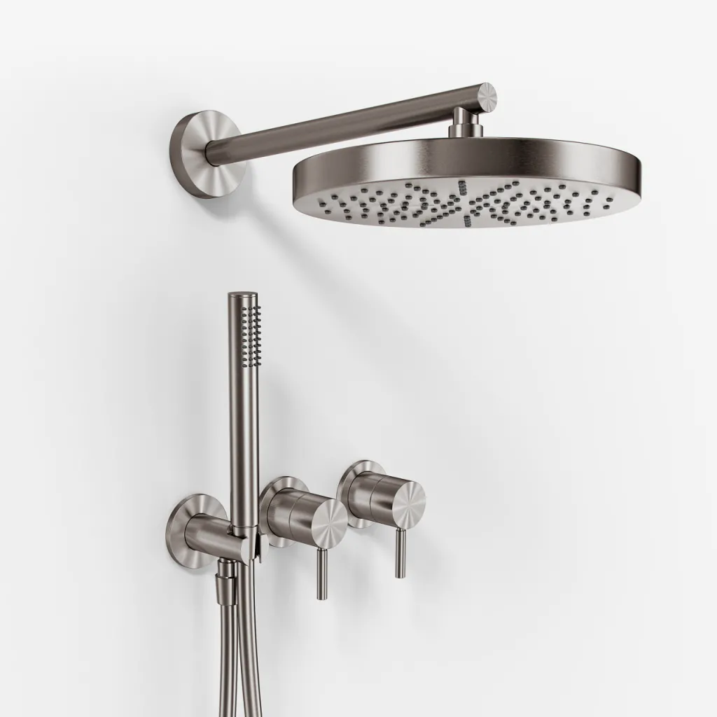 Semplice SBR801 S01 - XL Rain DeLux Ø24 cm, PVD gebürsteter Stahl