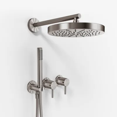 Semplice SBR801 S01 - XL Rain DeLux Ø24 cm, PVD gebürsteter Stahl
