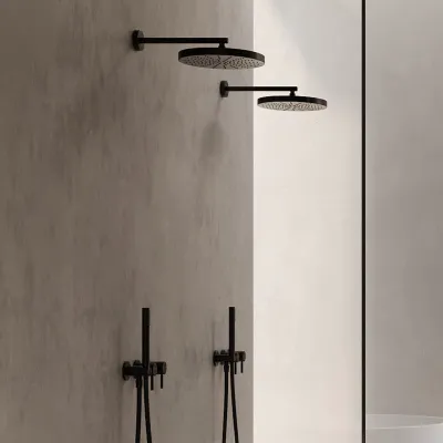 Semplice SBR801 S01 - Duschset, XL Rain DeLux Ø24 cm, Mattschwarz