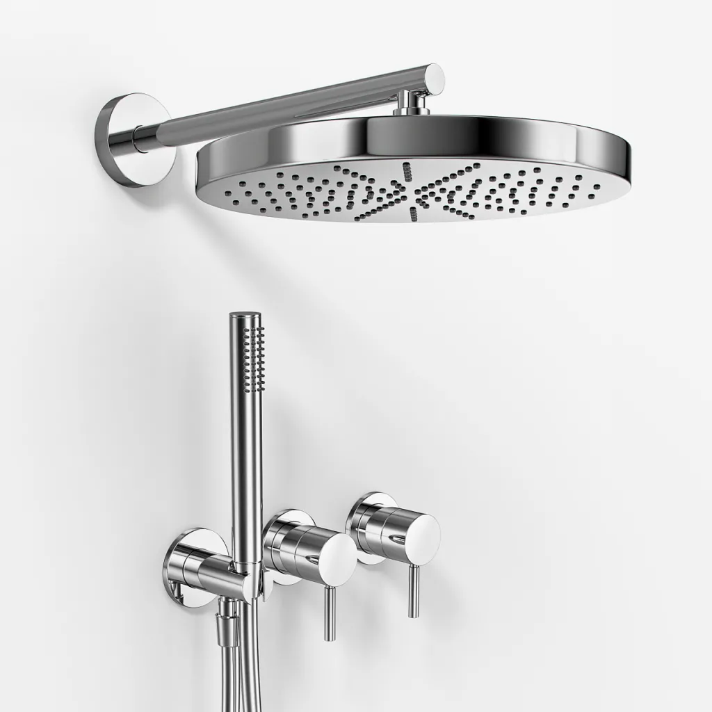 Semplice SBR801 S02 - Duschset, Ø28 cm, Wand, Chrom