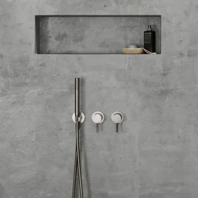 Semplice SBR801 S02 - XXL Rain DeLux Ø28 cm, PVD gebürsteter Stahl