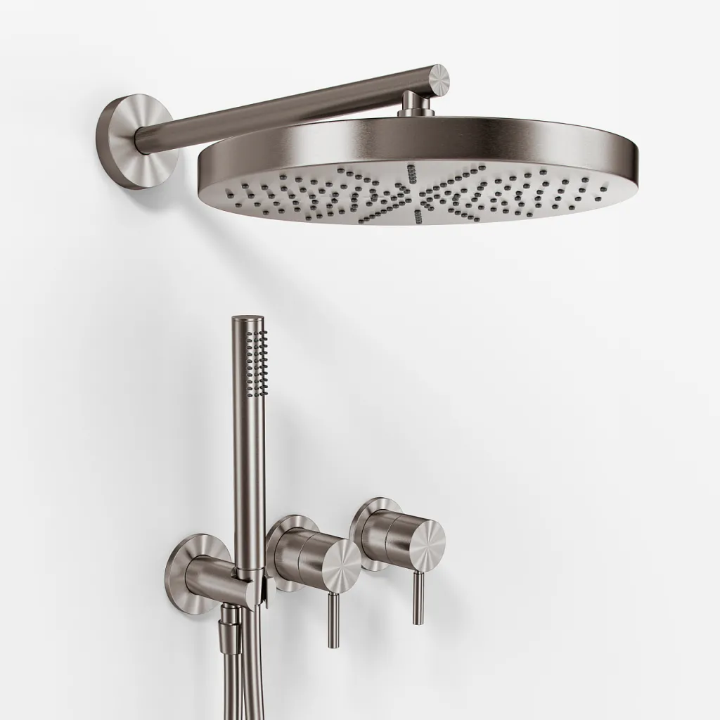 Semplice SBR801 S02 - XXL Rain DeLux Ø28 cm, PVD gebürsteter Stahl