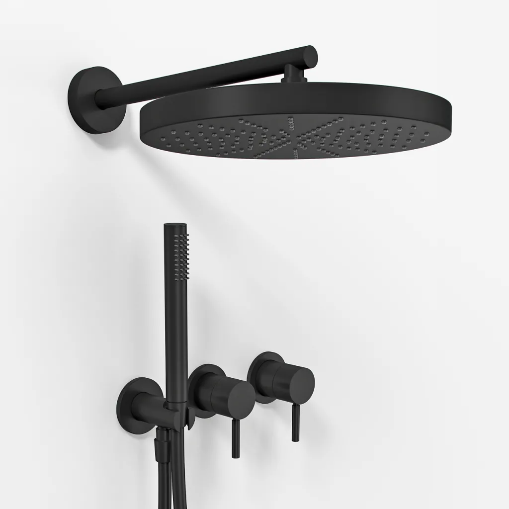 Semplice SBR801 S02 - XXL Rain DeLux Ø28 cm, Mattschwarz