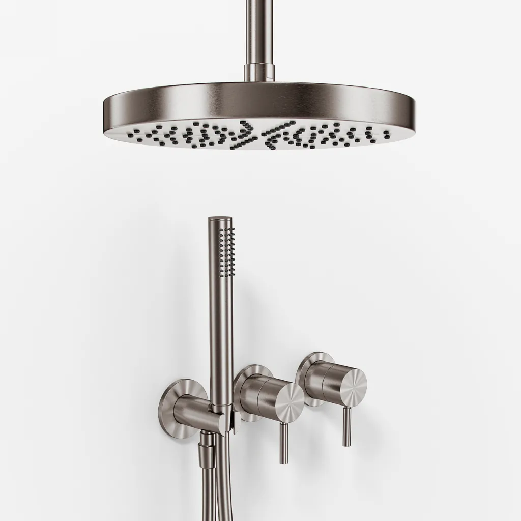 Semplice SBR801 S03 - XL Rain DeLux Ø24 cm, Decke, PVD gebürsteter Stahl