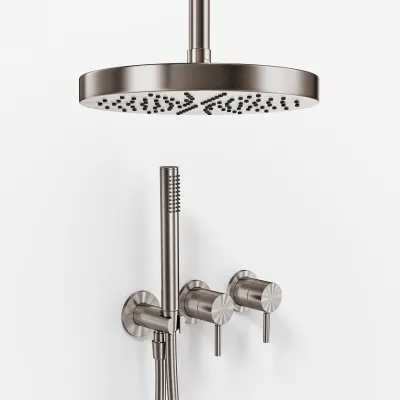 Semplice SBR801 S03 - XL Rain DeLux Ø24 cm, Decke, PVD gebürsteter Stahl