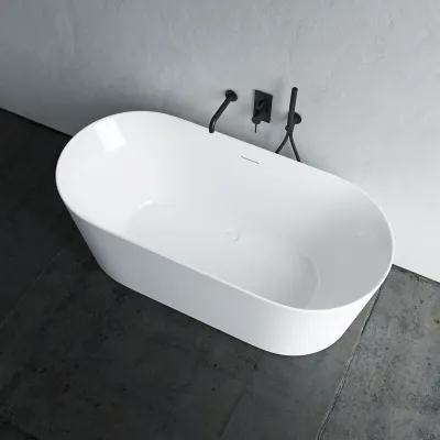 Takai 150 - 150 x 70 cm große Badewanne, Slim-Design, glänzendes Weiß