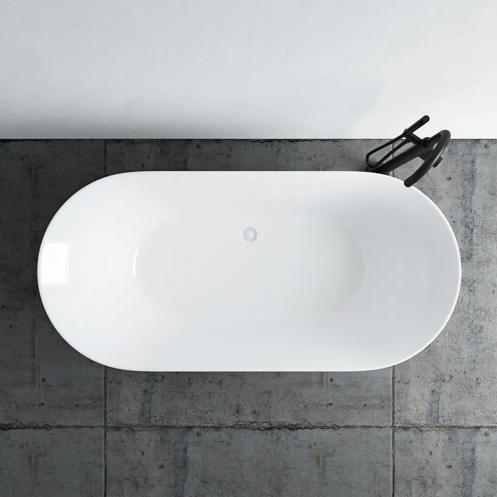 Takai 170 - 170 x 80 cm große Badewanne, Slim Design, glänzendes Weiß