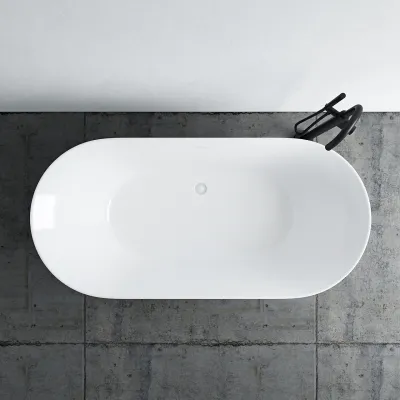Takai 170 - 170 x 80 cm große Badewanne, Slim Design, glänzendes Weiß
