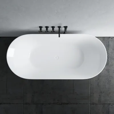 Takai 178 - 178 x 80 cm große Badewanne, Slim Design, glänzendes Weiß