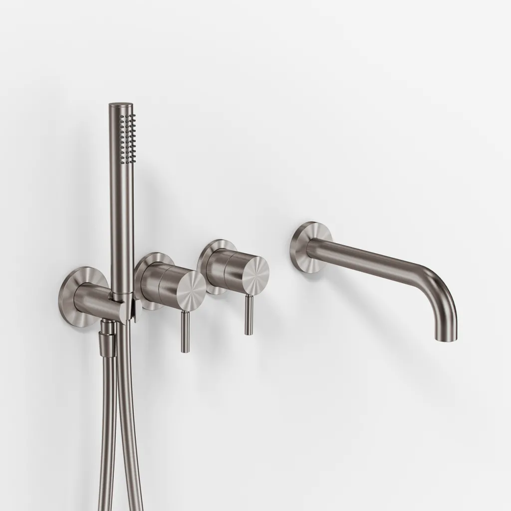 Semplice SBR801 S11 - Badewanne/Dusche, PVD-gebürsteter Stahl 