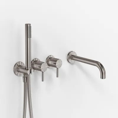 Semplice SBR801 S11 - Badewanne/Dusche, PVD-gebürsteter Stahl 