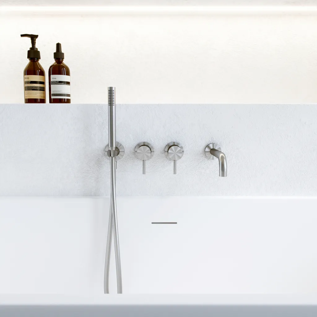 Semplice SBR801 S11 - Badewanne/Dusche, PVD-gebürsteter Stahl 