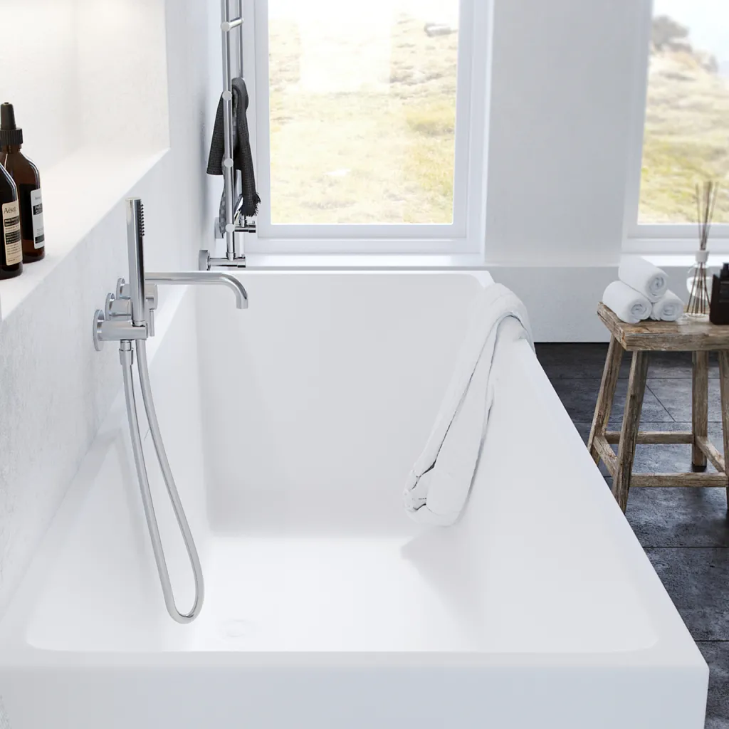 Semplice SBR801 S11 - Badewanne/Dusche, PVD-gebürsteter Stahl 