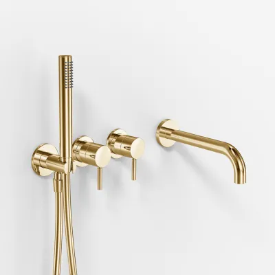 Semplice SBR801 S11 - Badewanne/Dusche, Messing poliert, natur 