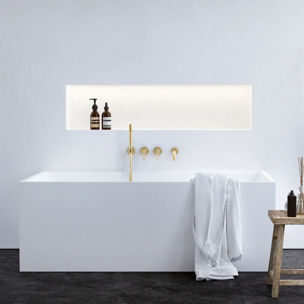 Semplice SBR801 S11 - Badewanne/Dusche, Messing poliert, natur 