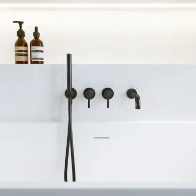Semplice SBR801 S11 - Badewanne/Dusche, Mattschwarz 