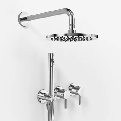 Semplice SBR801 S05 - Brauseset Rain DeLuxe Ø20 cm, Wand, Chrom