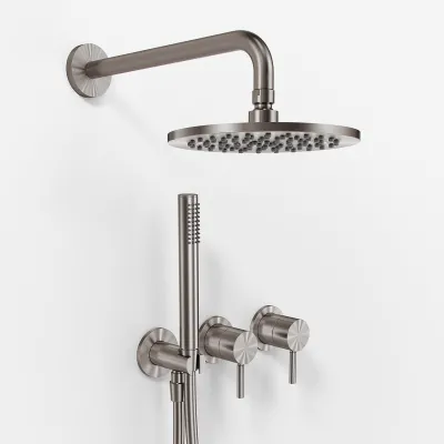 Semplice SBR801 S05 - Rain DeLuxe Ø20 cm, Wand, PVD gebürsteter Stahl 