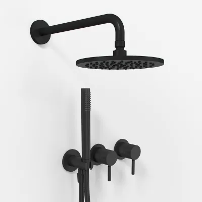 Semplice SBR801 S05 - Rain DeLuxe Ø20 cm, Wand, Mattschwarz 