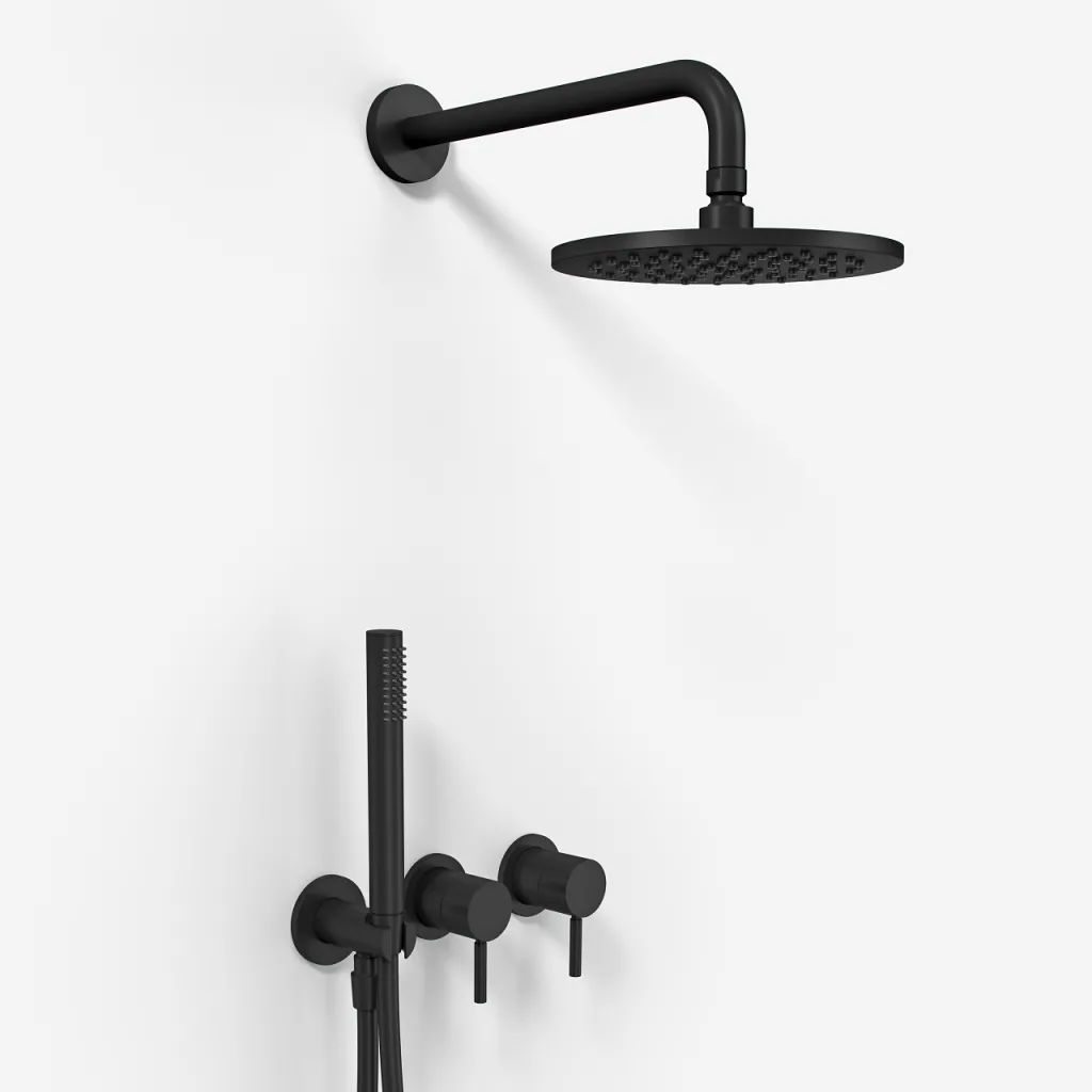 Semplice SBR801 S05 - Rain DeLuxe Ø20 cm, Wand, Mattschwarz 