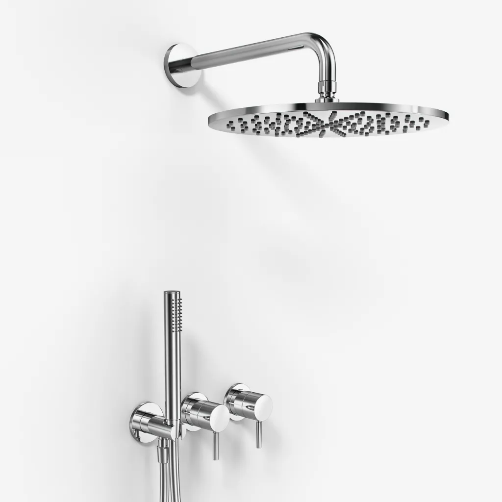 Semplice SBR801 S07 - Brauseset, Rain DeLuxe Ø30 cm, Wand, Chrom 