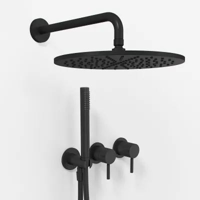 Semplice SBR801 S07 - Rain De Luxe Ø30 cm, Wand, Mattschwarz 