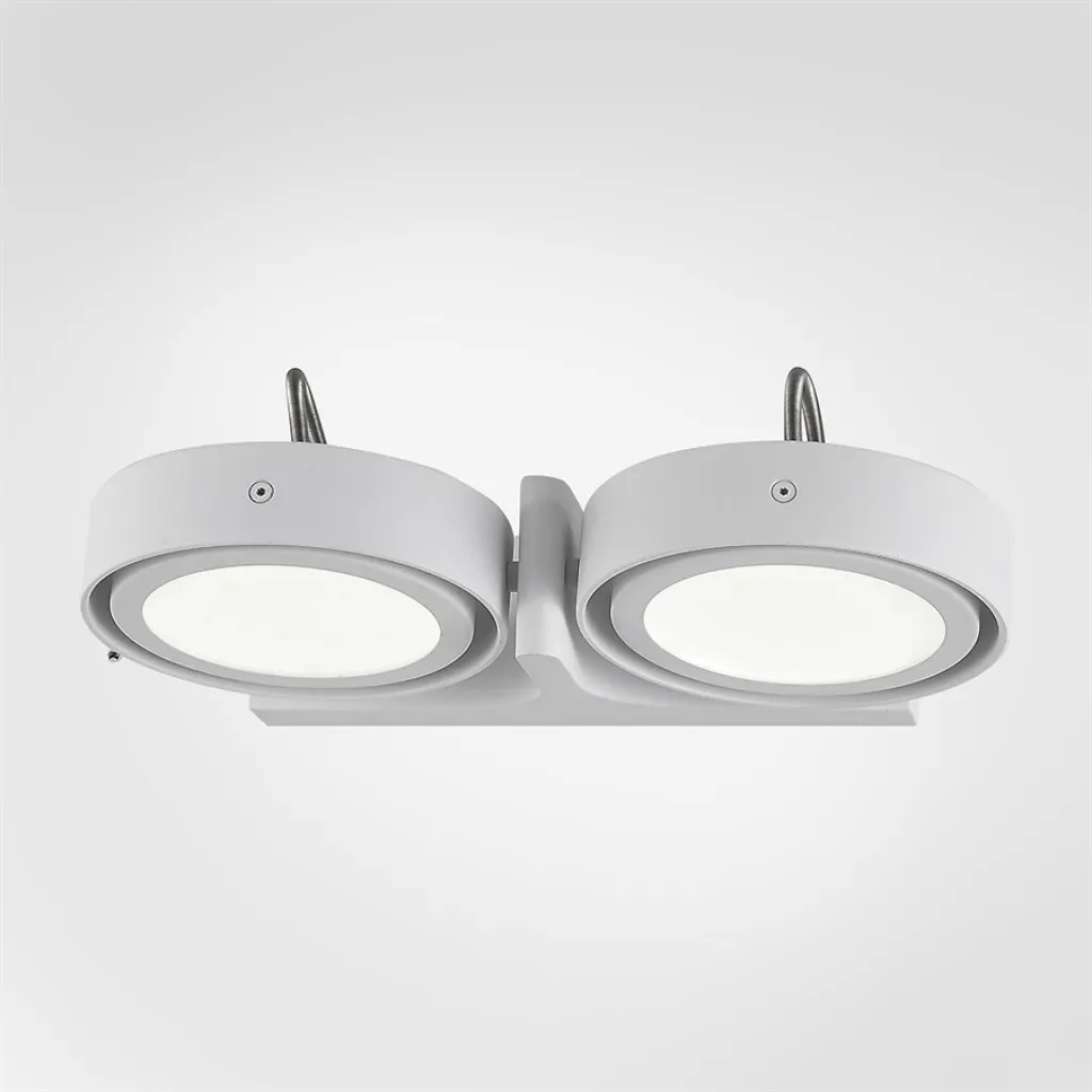 Big A02 - Doppelt. LED-Wandleuchte mit Neigung, Mattweiß.