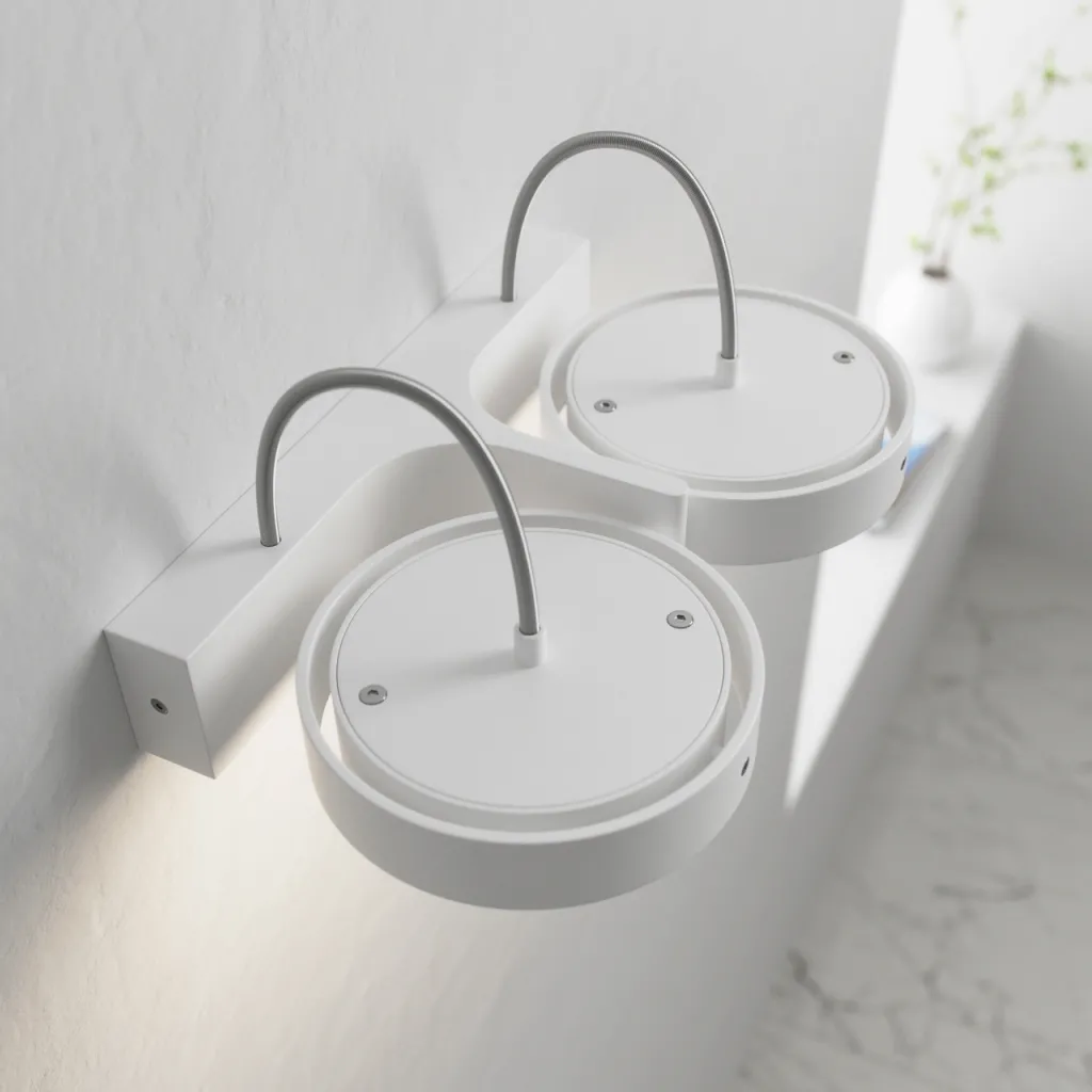 Big A02 - Doppelt. LED-Wandleuchte mit Neigung, Mattweiß.