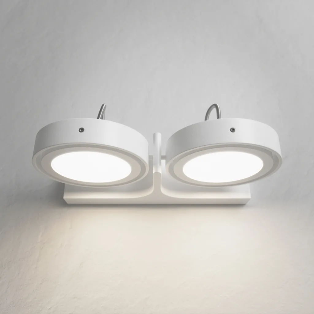 Big A02 - Doppelt. LED-Wandleuchte mit Neigung, Mattweiß.