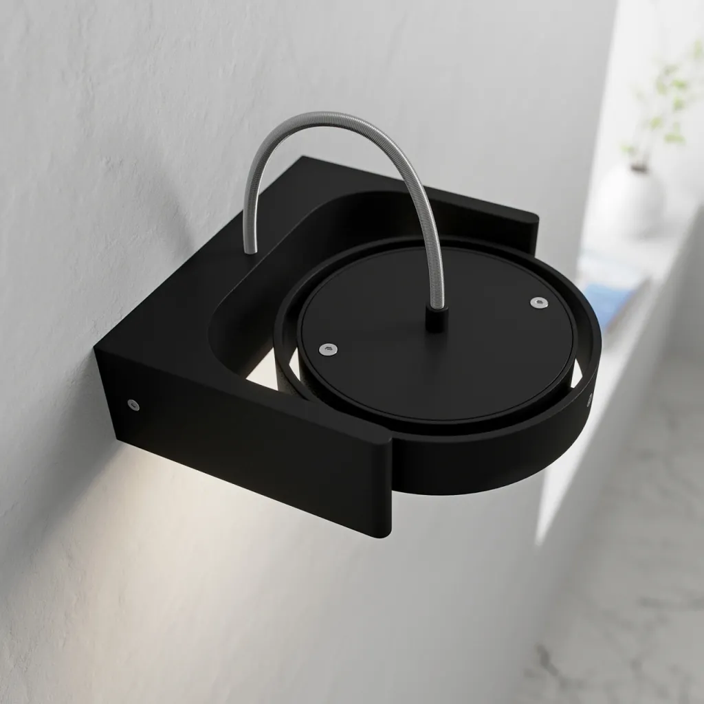 Big A01 - - LED-Wandleuchte mit Neigung, Mattschwarz