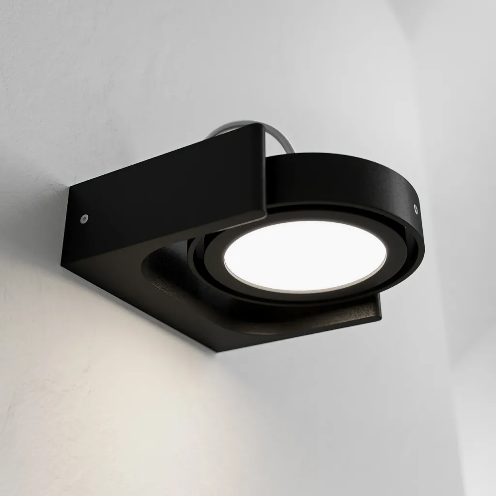Big A01 - - LED-Wandleuchte mit Neigung, Mattschwarz