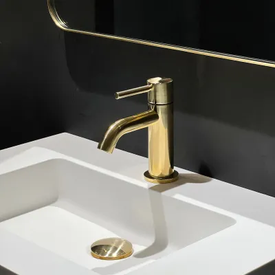Semplice SHV401 - 1-Hebel-Waschtischmischer, Messing poliert, natur