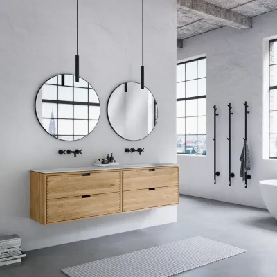 CPH Tapwork Soft 180D - Tischlereimöbel in Natureiche inkl. Mathvid SolidTec Spüle