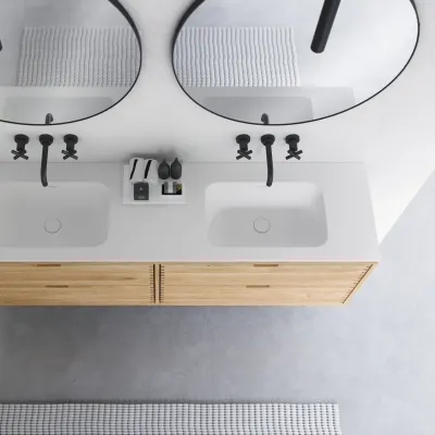 CPH Tapwork Soft 180D - Tischlereimöbel in Natureiche inkl. Mathvid SolidTec Spüle