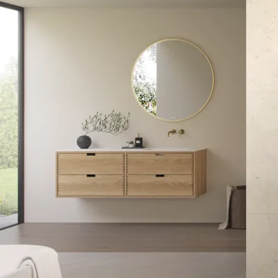 CPH Tapwork Soho 180R - MKII, Schrankfronten mit Fingerzapfung in Eiche Natur inklusive Mathvid SolidTec® Spüle